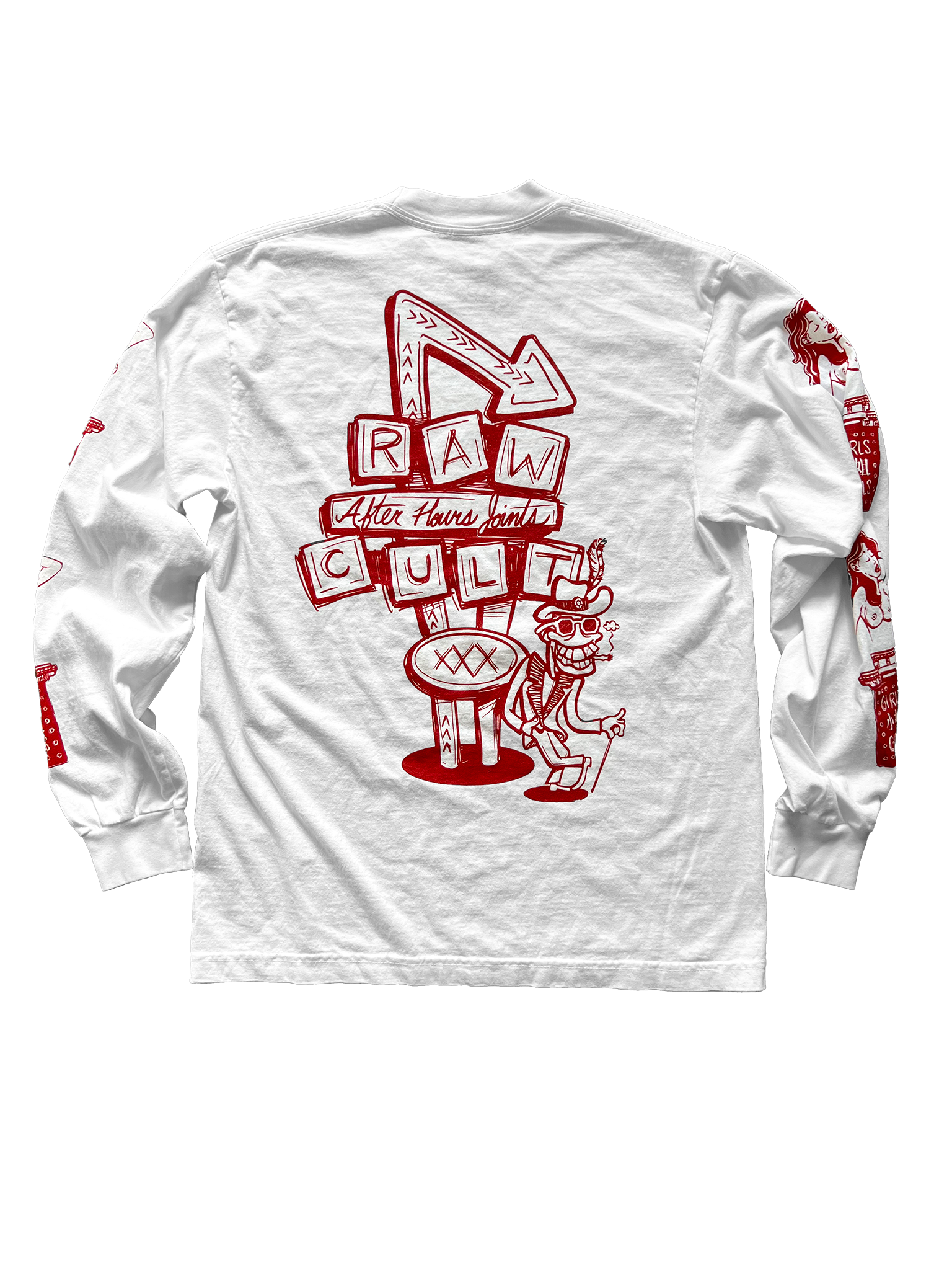 RAW CULT | After Hours Joints Longsleeve - Red on White